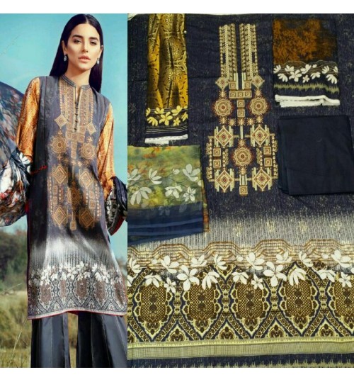ZS Embroidered Front Lawn Suit 4070